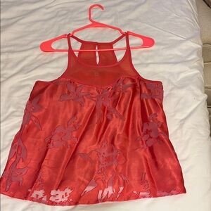 LAST CHANCE SALE! Sheer Floral Coral Tank Top